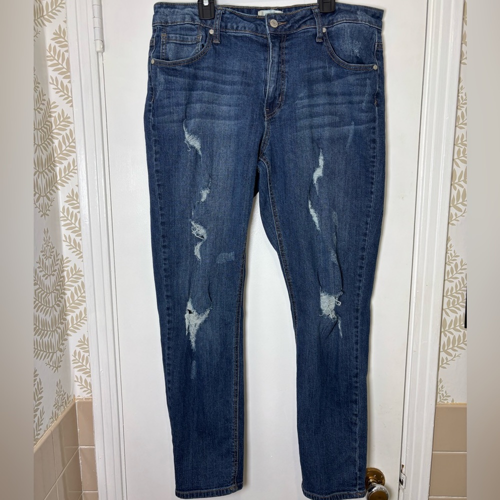 Altar'd State Blue Distressed Skinny Jeans Size 30